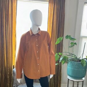 Old Navy Orange Polka Dot Button-Down Shirt